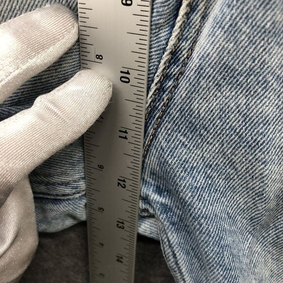 Zara High Waisted Mom Jean Womens Size 2 Light Wash Blue Distressed Raw Hem‎ - Picture 9 of 11